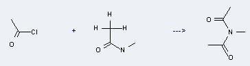 Acetamide,N-acetyl-N-methyl- can be prepared by acetyl chloride and N-methyl-acetamide.